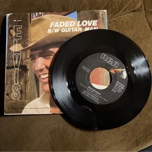 Elvis Presley: Faded Love b/w Guitar Man 45 Record